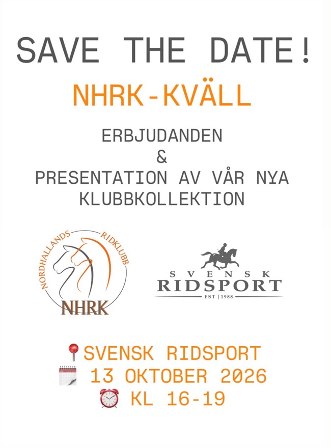 NHRK-kväll hos Svensk Ridsport – Save the date!