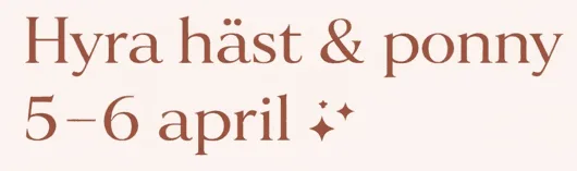HYRA HÄST & PONNY – 5–6 APRIL